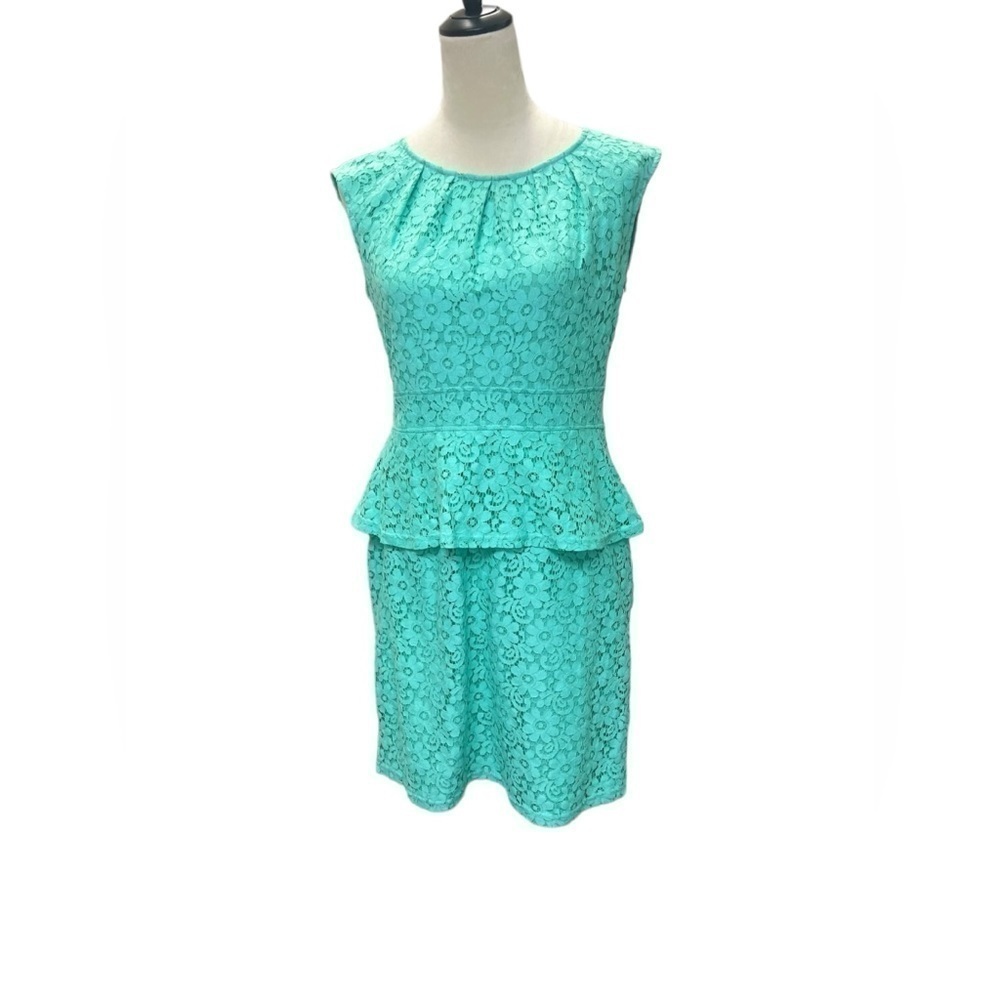 Spense women’s teal blue/green floral peplum dress size 8 - Picture 2 of 8